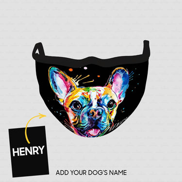 Personalized Dog Gift Idea - Colorful Dog With Tongue Out For Dog Lovers - Cloth Mask